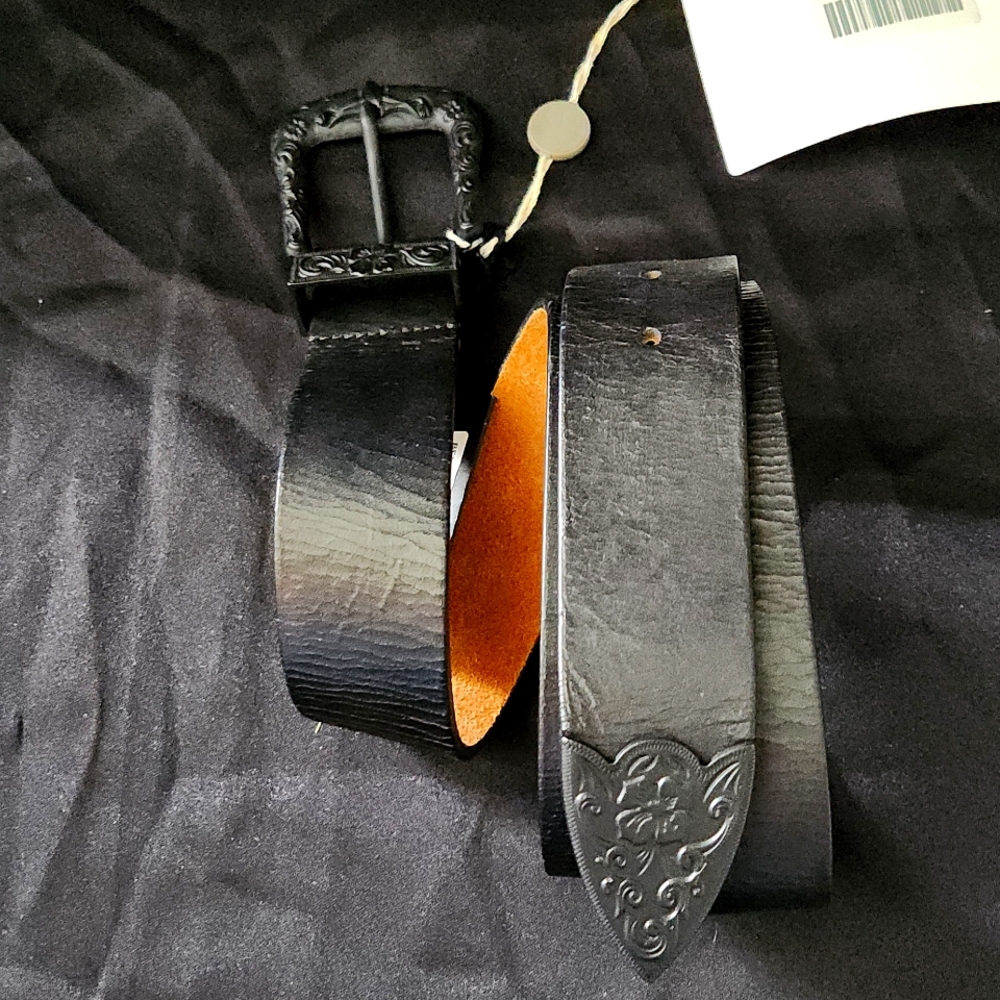 Dsquared 2 black leather cowboy style buckle